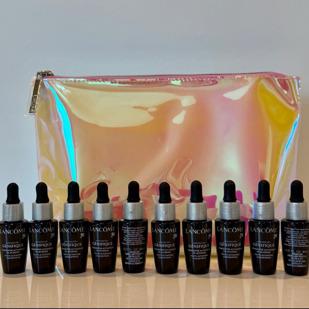 10*Lancome Advanced Genifique Youth Activating Concentrate 8ml EACH➕Cosmetic Bag